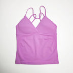 NCLAGEN Vision Twist Front Longline Top Women's Seamless Thin Straps Yoga Gym Workout Vest Running Tank Tops Fitness Clothing