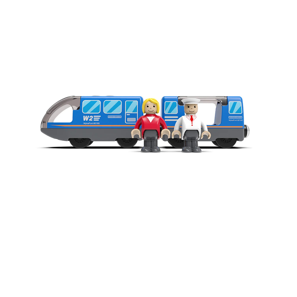 Kid Magnetic Electric Train Car Locomotive Wooden Track Slot Diecast Railway With Two Carriages Train Wood Toy Biro Leduo Track