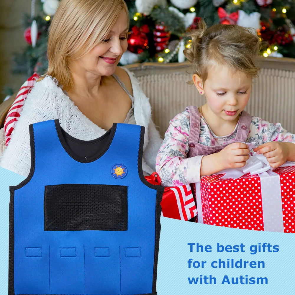 Sensory Weighted Vest for Kids for Autism Hyperactivity Mood Processing Disorders Children Breathable Comfort Compression Vest