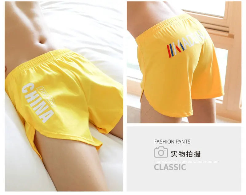 Fashion Loose Men's Underwear 100%Cotton Soft Mid Waist Arrow Pants Breathable Underpants Boys Large Size Boxer Shorts Sleepwear
