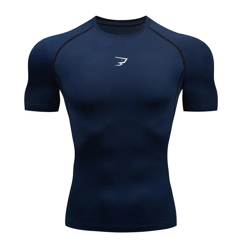 Men Running Compression  Short Sleeve Sport Tees Gym Fitness Sportshirts Male Jogging Tracksuit Homme Athletic Shirt Tops  902