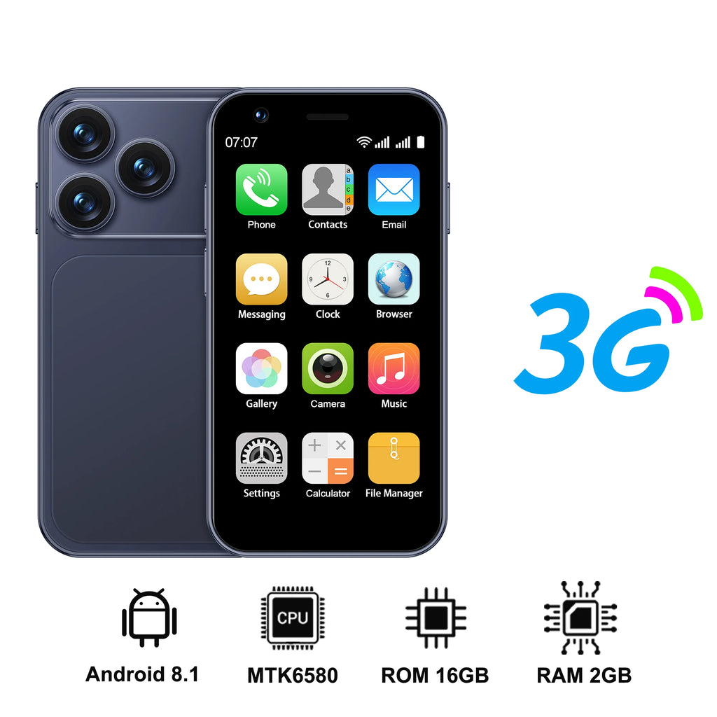 SERVO 18SE MINI Android Smartphone 3G WCDMA Dual SIM Card 2GB+16GB Play Store Face Unlock GPS WiFi Hotspot 3.0" Small Cellphone