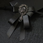 Fashion Ribbon Ribbon Bowtie Rhinestone Crystal Bow Tie Fabric Cloth Art Handmade Neck Tie For Men and Women