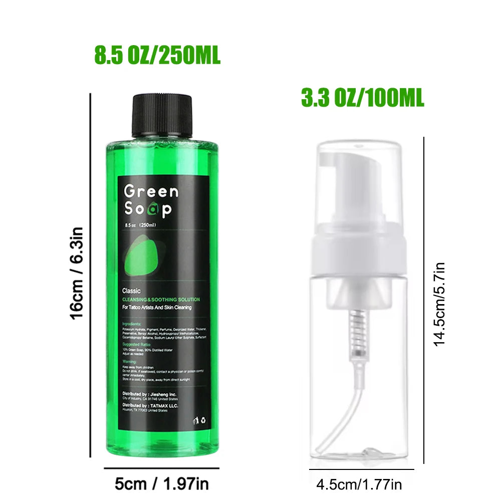 Tattoo Green Soap and Blue Soap - Super Concentrated Tattoo & Piercing Cleanser for Tattoo Studios, Tattoo Artist & Beginner