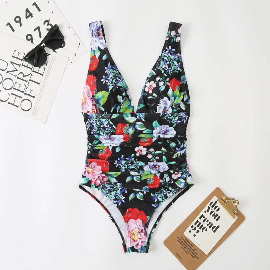 Sexy Swimwear Women`s Deep V One Piece Swimsuit 2026 New Female Bathing Suit Woman Bodysuit Swimming for Beach Wear Monokini
