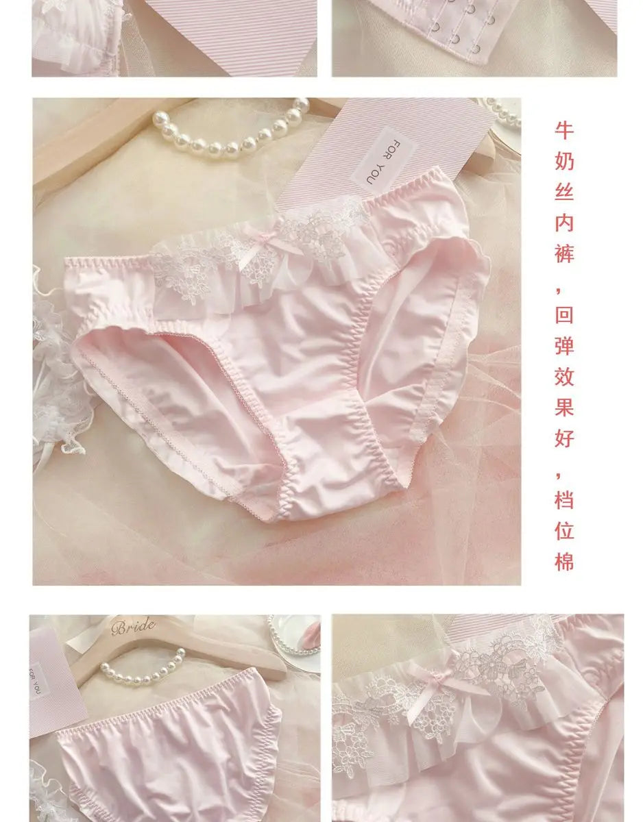 UK Trending! MOYISU Kawaii Lolita Bra Set Full Cup G Heavy Underwire Support Heavy Lace Thin Cup Pure Sexy Teen Lingerie Summer