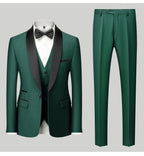 Men's Casual Business Have Smoking Suit High End Brand Boutique Fashion Blazer Vest Pants Groom Wedding Dress Party Suit