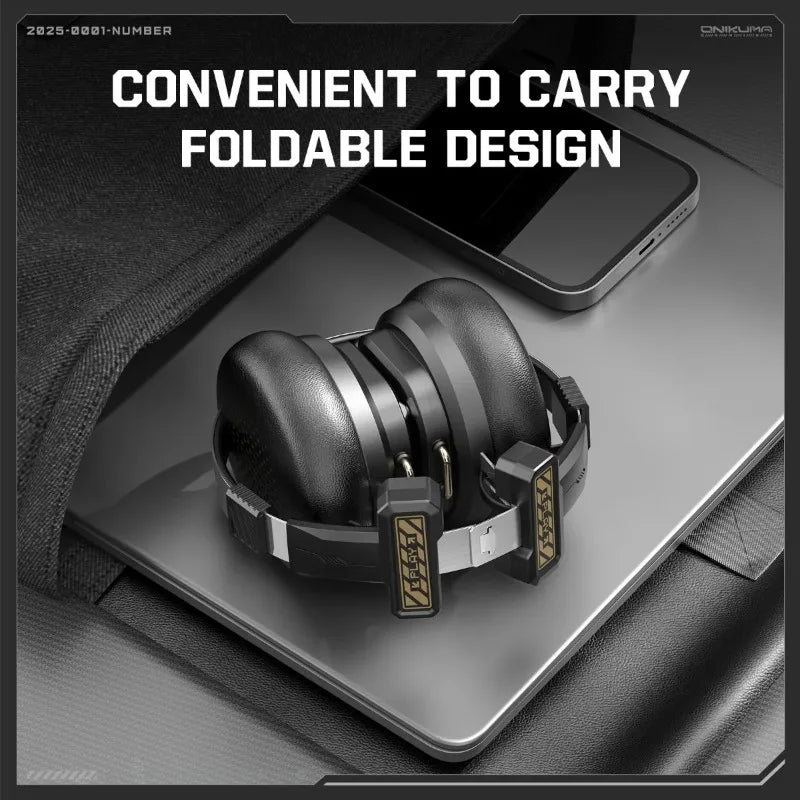 Onikuma Bluetooth Headphones Over Ear Hifi Stereo Music Headset Professional True Sports with Earphones TF/AUX Music Player