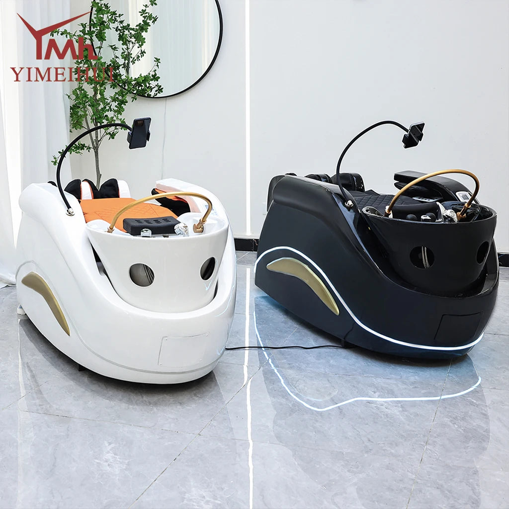Professional Hot Sell Electric Lay Down Salon Head Spa Massage Shampoo Bed With Head Therapy and Steamer