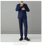 S-8XL Suit Men's Fashion Casual Outdoor (Blazer+ Pants) Gentleman Business Wedding Slim-fit Formal British Style Wedding Suit