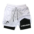 Anime Berserk Head Running Shorts Men Fitness Gym Training 2 in 1 Sports Quick Dry Workout Jogging Double Deck Summer