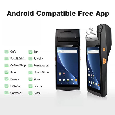 5.5 Inch Android 11 4+64G Rugged Mobile Computer PDAs for Parking Charging System Payment Terminal Handheld PDA