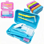 Portable Orthodontic Oral Dental Cleaning Kit Travel Foldable Toothbrush Dental Floss Interdental Brush Oral Care Cleaning Case