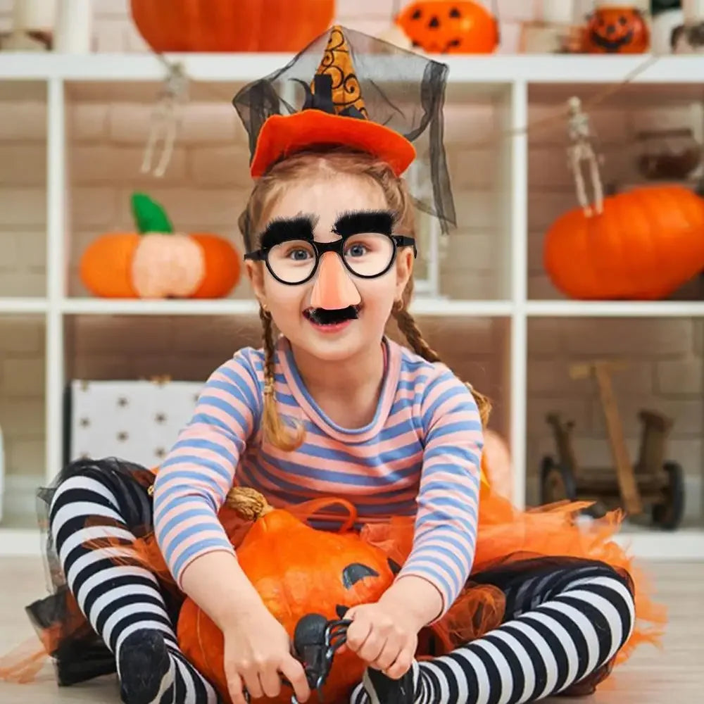 Big Nose Glasses with Eyebrows Mustache Silly Funny Photo Props Halloween Party Eyeglasses Novelty Prank for Birthday Parties