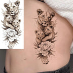 1 Sheet Unique Watercolr Lion Tiger Animals Temporary Tattoos Long Lasting Waterproof Fox Owl Fake Tattoo Sticker Body Art Tatoo