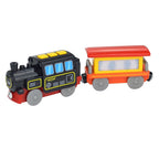 Kid Magnetic Electric Train Car Locomotive Wooden Track Slot Diecast Railway With Two Carriages Train Wood Toy Biro Leduo Track
