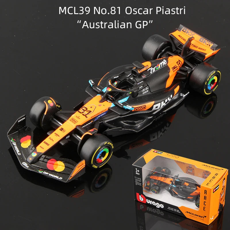 Bburago 1:43 2025 F1 Alloy Car Model Formula Racing Die Cast Toy SF25 RB21 W16 MCL39 Red Bull Mercedes Ferrari McLaren