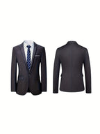 Men's Burgundy 2-Piece Suit Set (Blazer + Trousers Only, No Vest Included),Slim Fit Formal Business Wedding Party Jacket & Pants