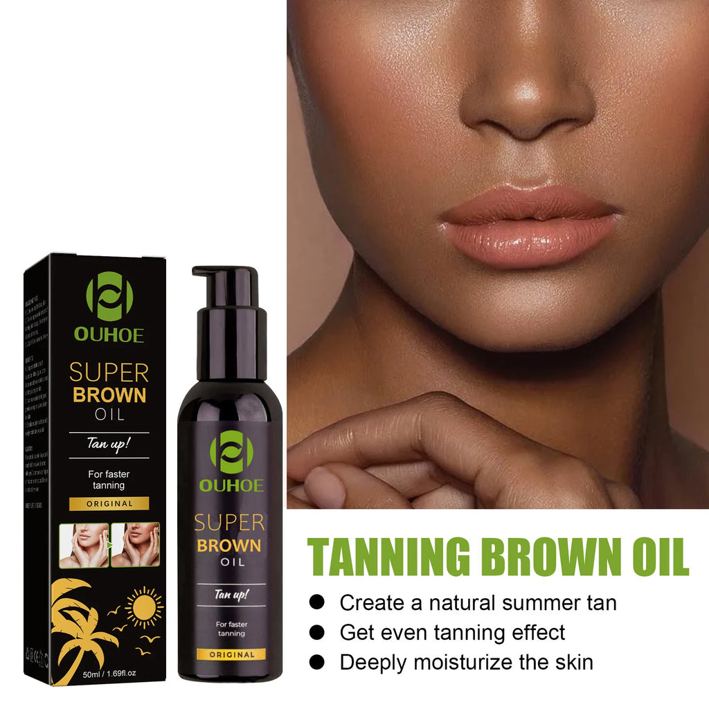 Tanning Oil Build Bronze Face Body Tone Enhance Post Sun Bronzing Solarium Lock Moisturizing Softness Darker Solar Tanning Oil
