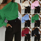 Sexy Off Shoulder Women Shirts Summer Lantern Sleeve Blouse Casual Loose Solid Tops Lady Elegant Blusas Femme Streetwear Shirt