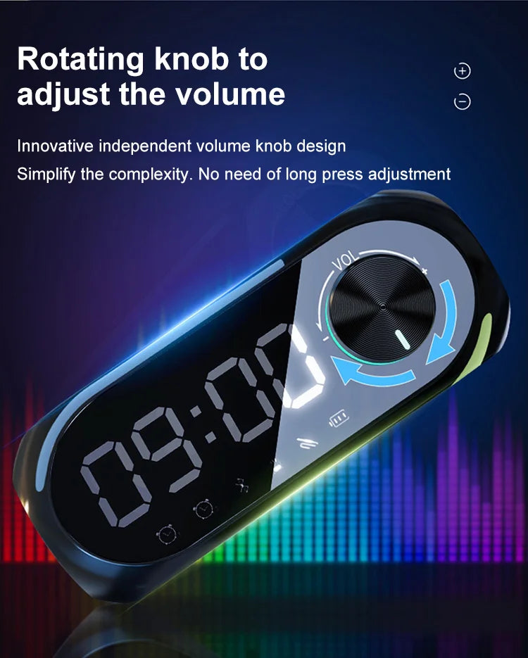 Alarm Clock Radio FM Bluetooth Speaker Portable Subwoofer Caixa De Som Sound Box Music Wireless Mini Woofers Bocina Lamp Column