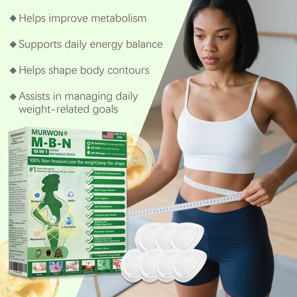 10 In 1 Nano Metabolic Patch Weight Fat Management Blood Sugar Balance Liver Support Lipid Metabolism Cardiovascular Health