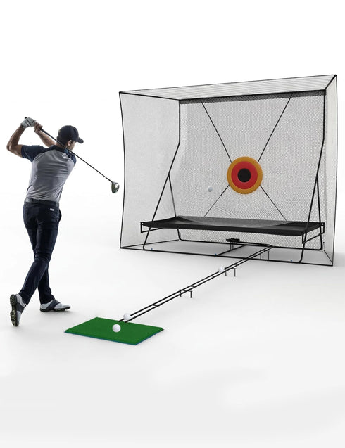 3x2.4m Golf Practice Net Automatic Ball Return Heavy Duty Hitting Net With Noise Reduction Target For Indoor Garden Training