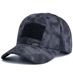 Men's Camouflage Tactical Baseball Cap With 3 Velcro Patches Military Camouflage Hat Cap For Outdoor Jugle Fishing Hiking Caps