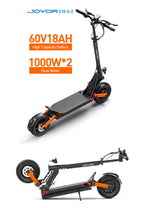 JOYOR S10-S-Z E Scooter 60V 18Ah Dual Motor 2000W 10 Inch Tire Adult Black Escooter Max Speed 65km/h Range 70-85km