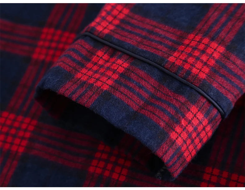 Men's Home Suits Long-sleeved Trousers Suits for Autumn and Winter Pijamas for Men Flannel Plaid Design Pajamas for Men