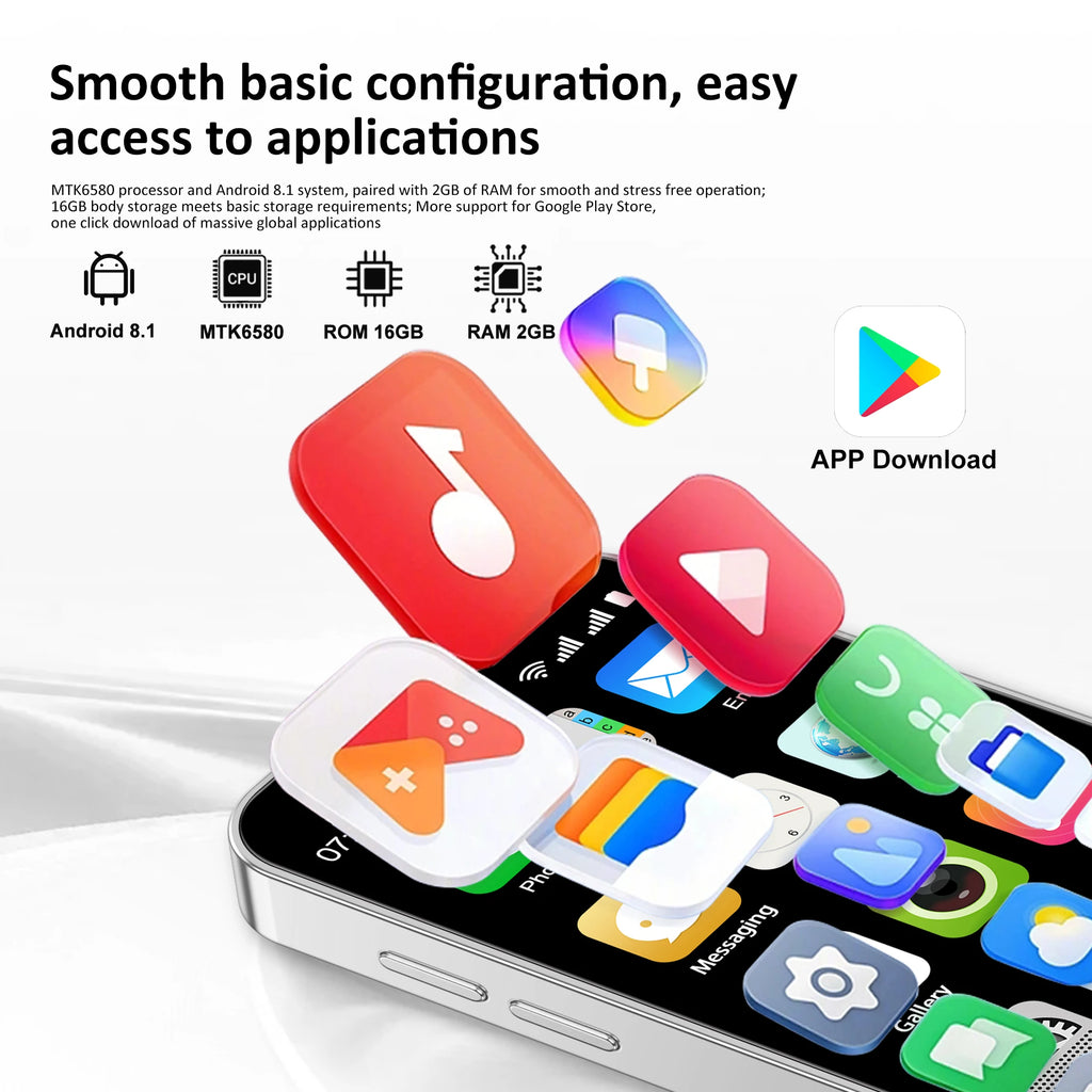 SERVO 18SE MINI Android Smartphone 3G WCDMA Dual SIM Card 2GB+16GB Play Store Face Unlock GPS WiFi Hotspot 3.0" Small Cellphone