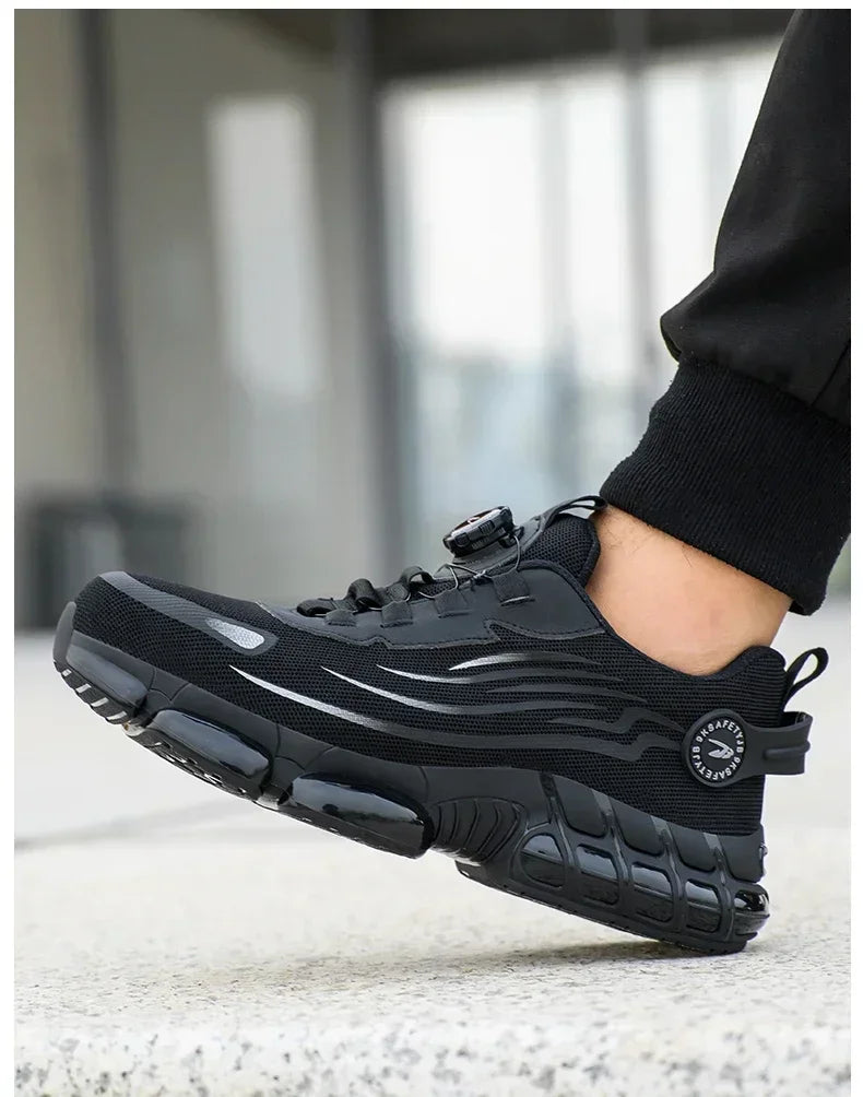 Men's Safety Shoes Protection And Elastic Safety Boots Fashionable Casual Shoes Breathable Odor Protection Men's Work Shoes