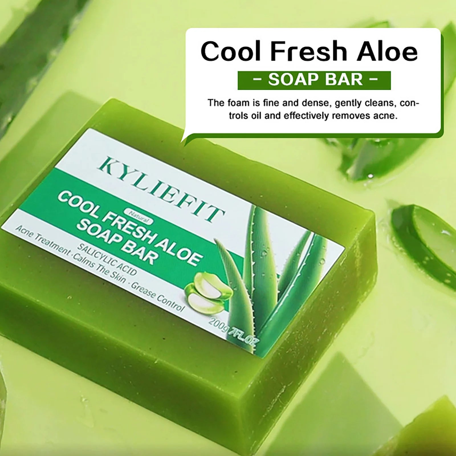 AILKE Aloe Vera Whitening Soap, Remove Acne, Spots, Skin Radiant, Improve Skin Luster, Vegan Bath Wash for All Skin Types, 200g
