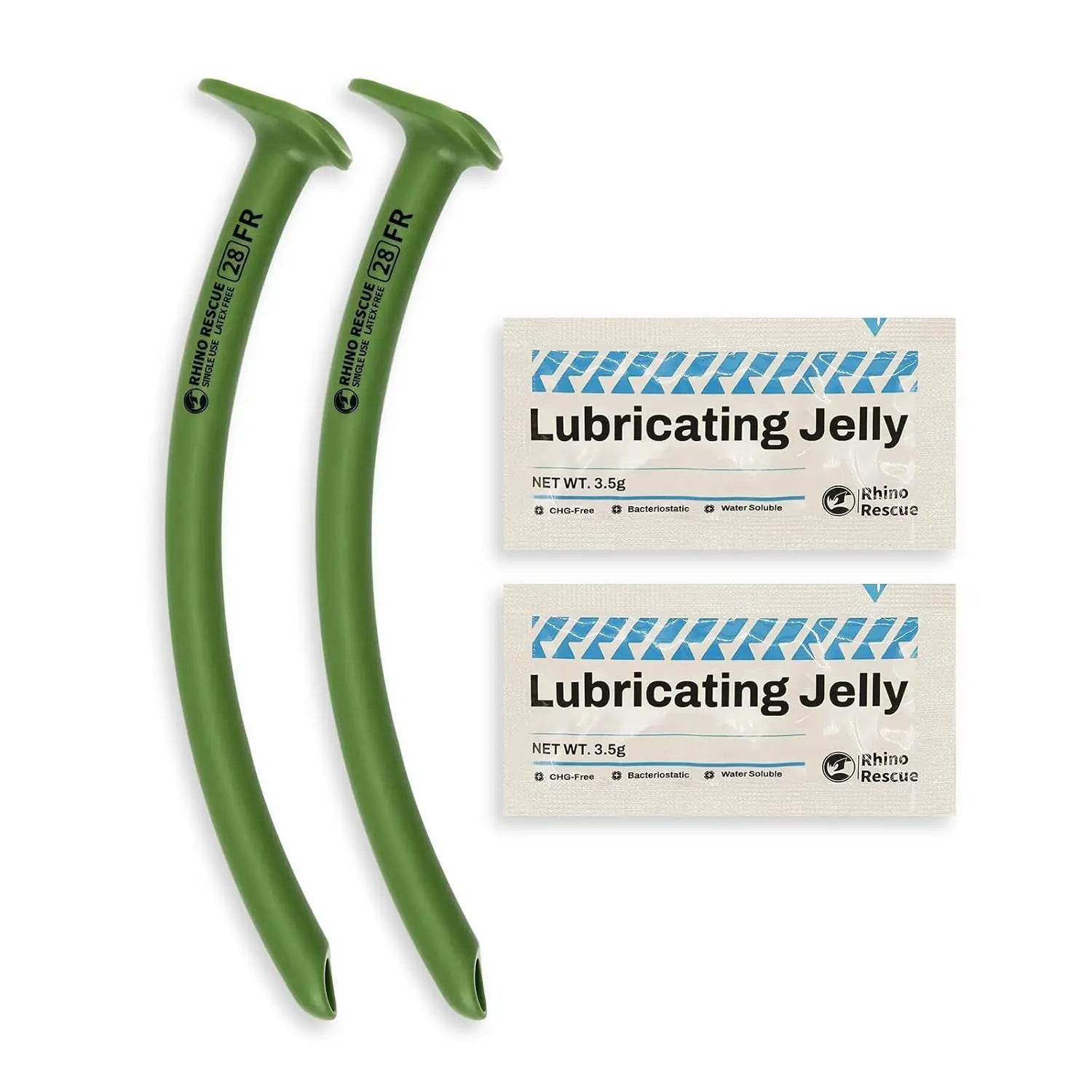 RHINO RESCUE Nasopharyngeal Airway, NPA Nasal Airway 28 FR. with Lubricants (2-Pack) Main image