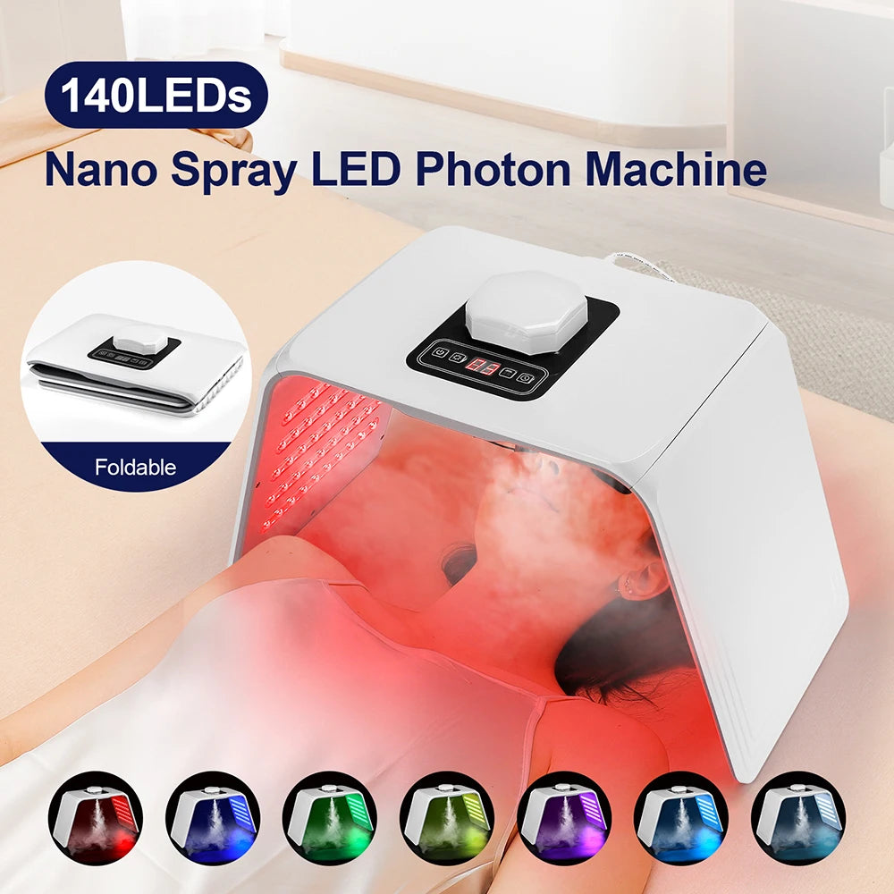 7 Colors LED Photon Beauty Mask Skin Moisturizing Nano Spray Face&Body SPA Skin Care LED Face Mask Main image