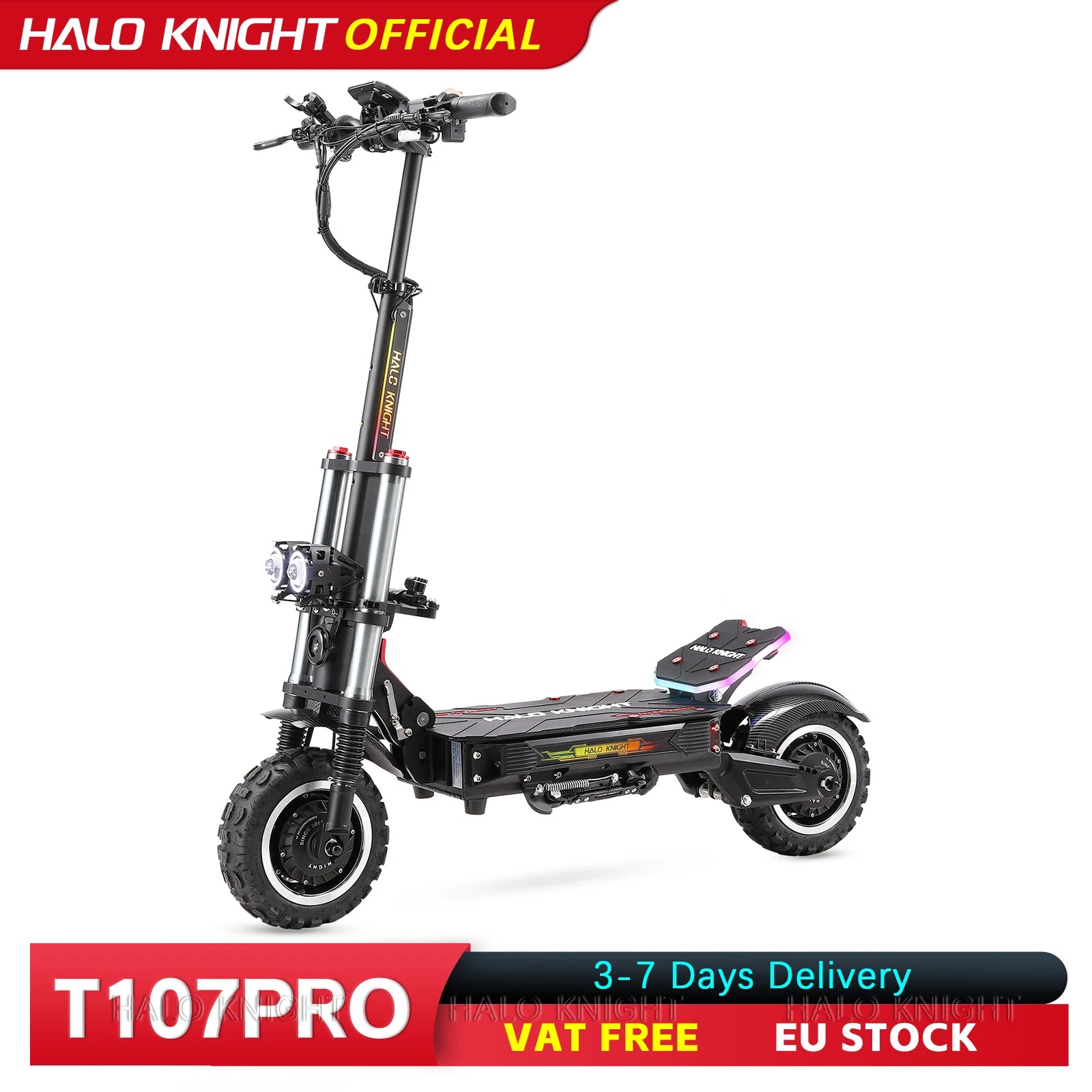 New HALO KNIGHT T107Pro Large Display Smart Escooter Adults 60V 38.4Ah Battery 3000W Dual Motor 95KM/H Powerful Electric Scooter Main image