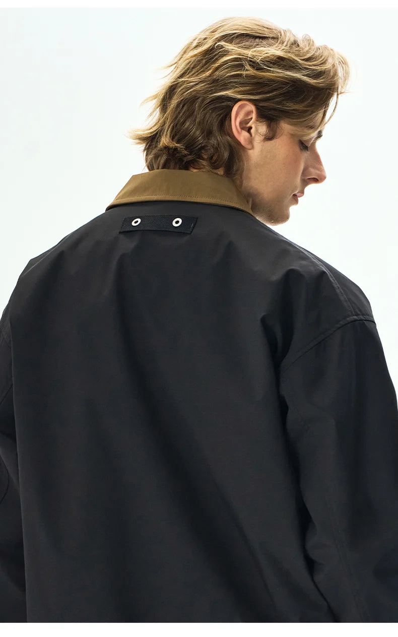 Men's Spring Casual Blazer Jacket Turn-Down Collar Stylish Versatile Office Wear Lightweight Coat Trendy Man Large Pocket Jacket