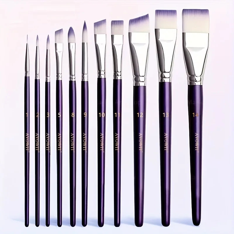 7/11pcs Professional painting brush set, wide and delicate brushes for artistic makeup and design, facial and body art brushes
