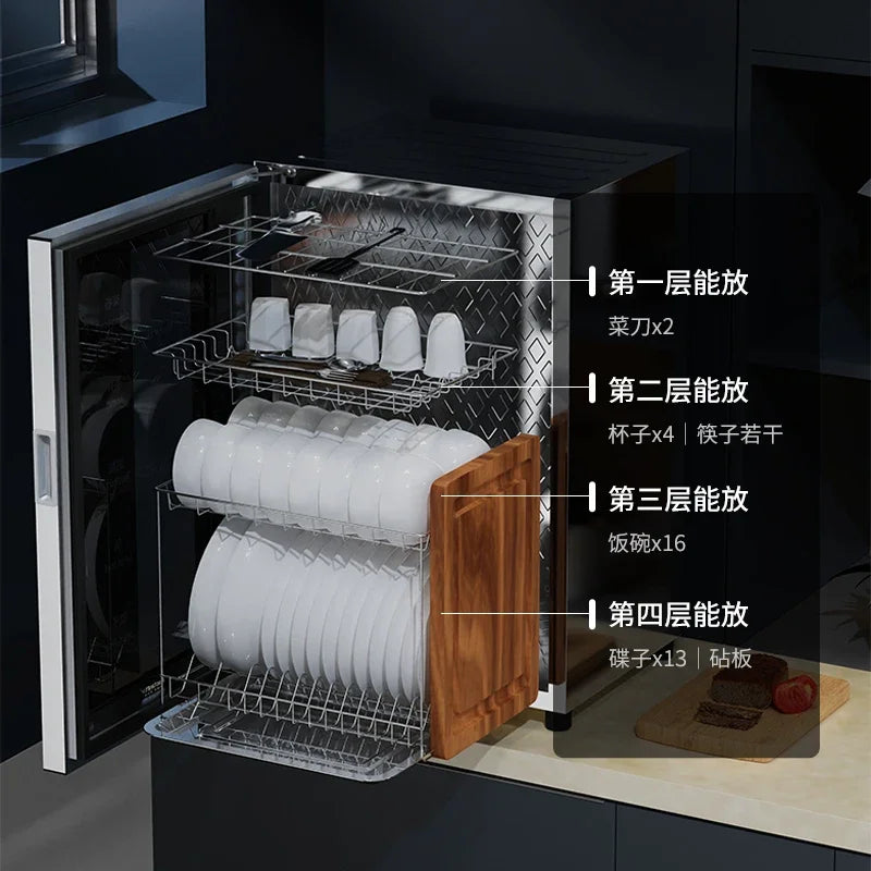 Disinfection cabinet Household small kitchen Stainless steel ultraviolet tableware High temperature drying disinfection cupboard