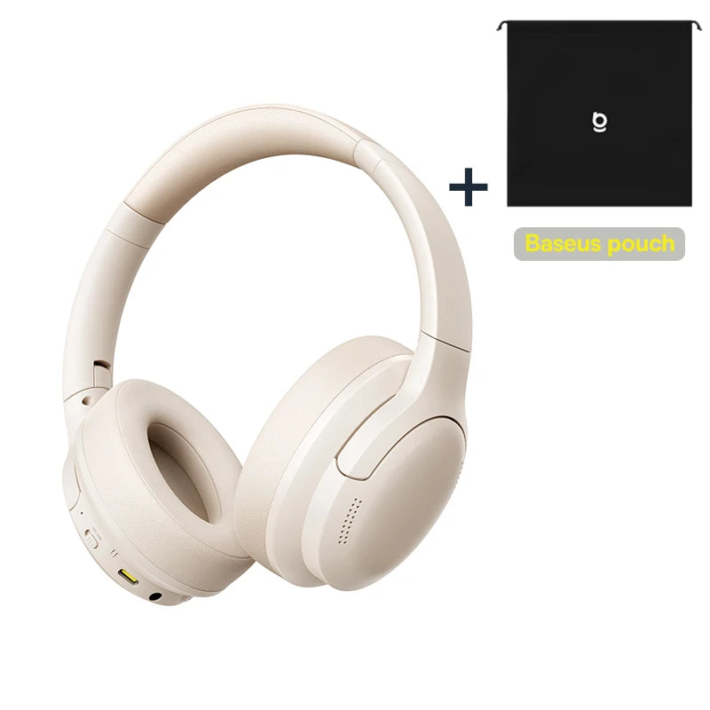Baseus BH1 Lite Wireless Headphones Bluetooth 6.0 ENC Clear Call Headsets Super Bass Hit Earphones 80H Playtime Over Ear Headset