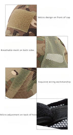Outdoor Hunting Cap for Men Breathable Camouflage Tactical Army Fishing Camping Hiking Hat Camo Baseball Cap Running Sports Caps