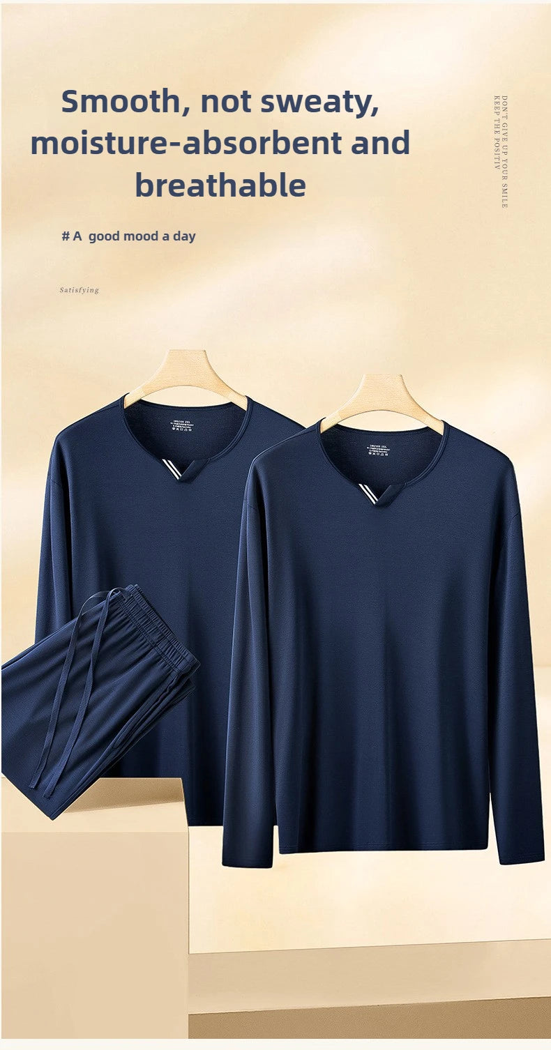 Men Pajamas Set Ultra Fine Tencel Modal Spring and Summer Comfort Loungwear Luxury Men Pajamas