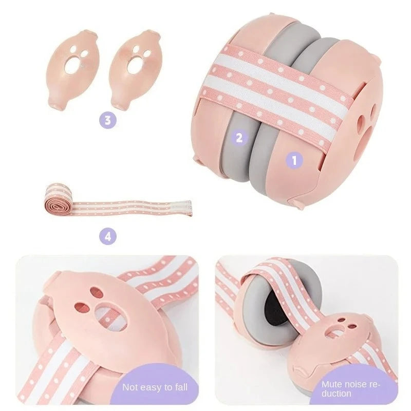 Baby Ear Protection for Babies Toddlers Elastic Noise Reduction Earmuffs Baby Headphones Against Hearing Damage Improves Sleep