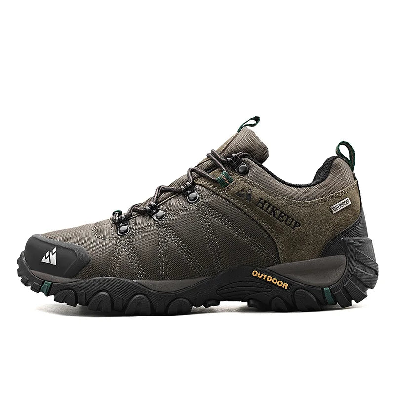 HIKEUP Non-slip Men Hiking Shoes Breathable Outdoor Wear Resistant Splashproof Climbing Men Sneaker Tourism Mountain Shoes