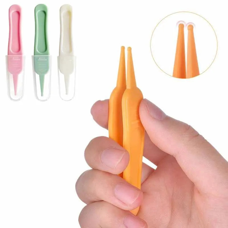 Baby Nose Cleaner Tool Toddler Nasal Cavity Care Supplies Kids Safety Tweezers Cleaning Forceps Baby Essentials Plastic Tweezers Main image