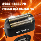 ROSYOUS RS-999 Man Electric Shaver 13000RPM Magnetic Vector Motor Full Metal with Dock 2000mAh Barbershop Beard Trimmer Machine