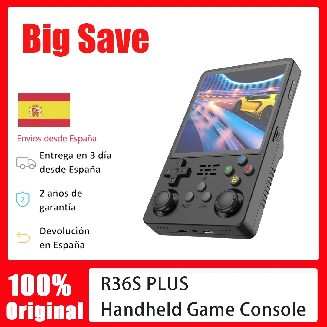 Portable Game Console R36S Plus, 64-Bit Linux System, 4.0 Inch IPS Screen, Handheld Pocket Video Game Player with RK3326 Chip Main image