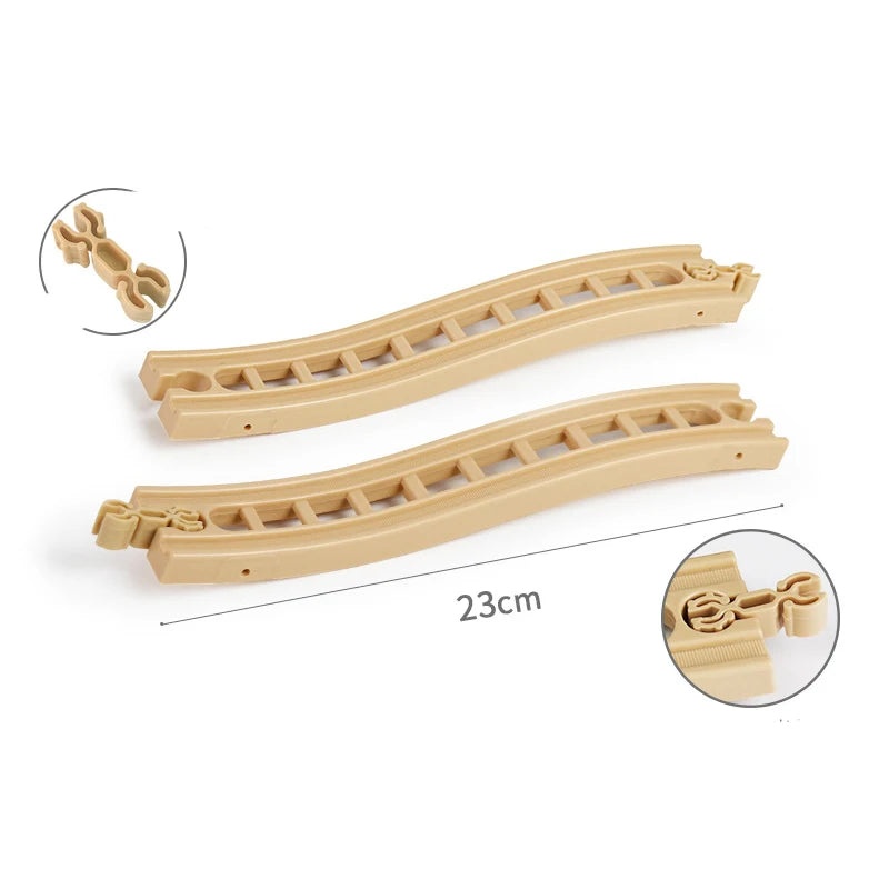 Wooden Train Track Assembly Toys For All Thomas Trains Car Bridge Piers Traffic Light Beech Wooden Railway Kid Creative Toy