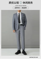 S-8XL Suit Men's Fashion Casual Outdoor (Blazer+ Pants) Gentleman Business Wedding Slim-fit Formal British Style Wedding Suit
