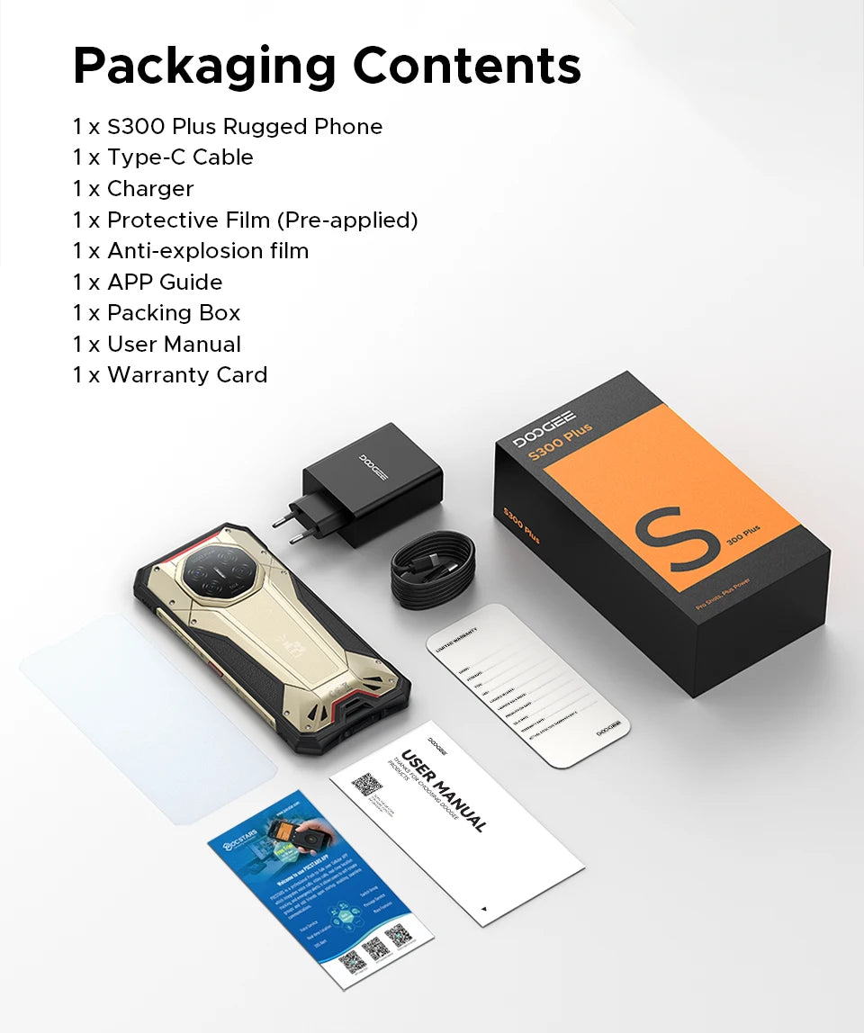 World Premiere DOOGEE S300 Pro Rugged Phone 48GB+512GB Dimensity 8300 6.78" FHD+ 11000mAh Battery 66W 200MP Camera Android 16